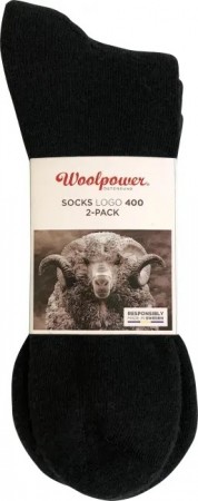 Woolpower Socks 2-pack Logo Classic 400 Black 45-48
